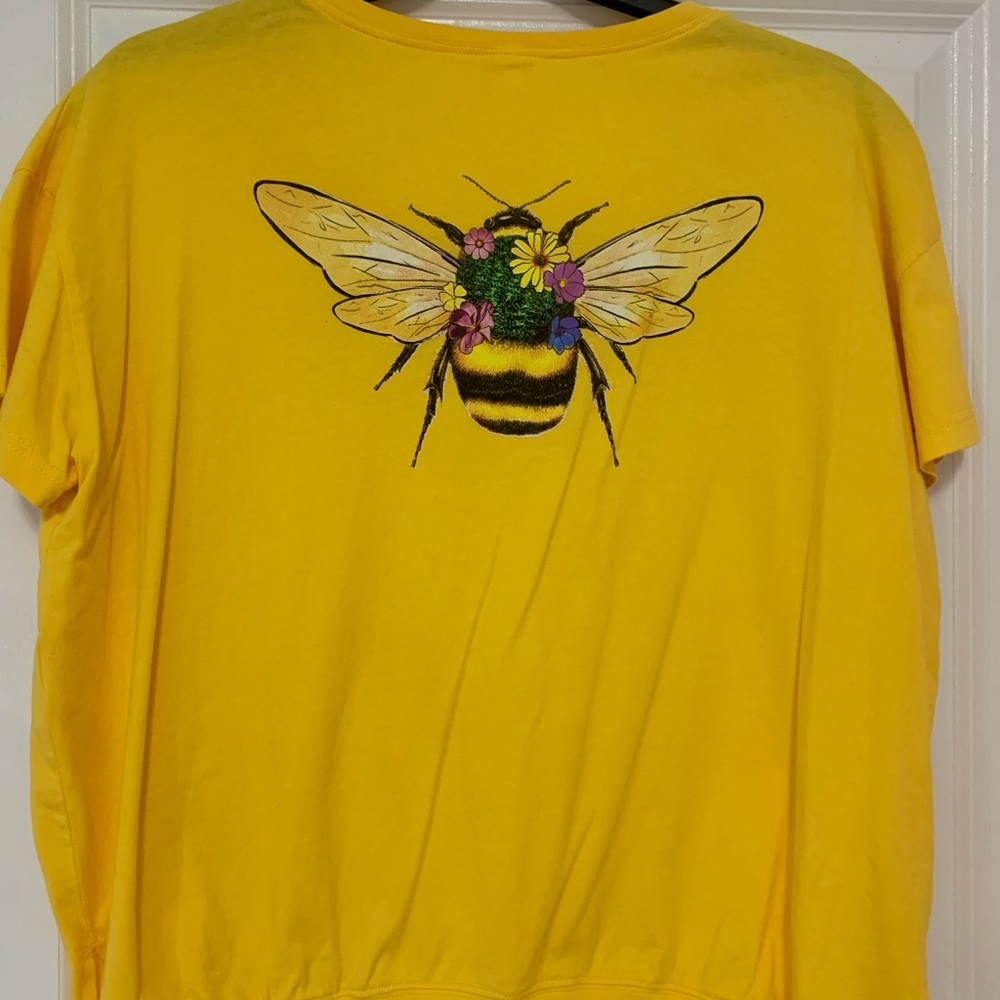 Yellow T-Shirt with Bee Embroidery